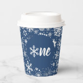 Navy Snowflake ONE Paper Cup Pappbecher (Vorderseite)