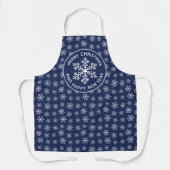 Navy Snowflake Pattern Schürze (Vorderseite)