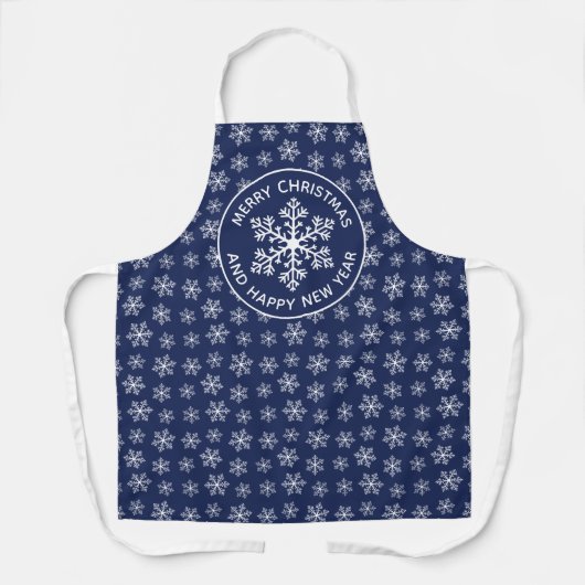 Navy Snowflake Pattern Schürze (Vorderseite)