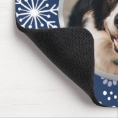 Navy Snowflake Paw Muster Pet Foto Mousepad (Ecke)