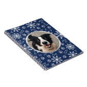 Navy Snowflake Paw Muster Pet Foto Notizblock (Rechte Seite)
