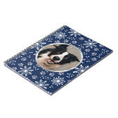 Navy Snowflake Paw Muster Pet Foto Notizblock (Linke Seite)