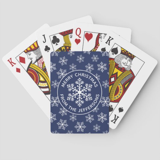 Navy Snowflake Playing Cards Spielkarten (Rückseite)