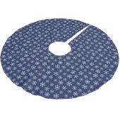 Navy Snowflake Tree Skirt Polyester Weihnachtsbaumdecke (Schrägansicht)