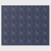 Navy Snowflake Weihnachten Geschenkpapier (Flach)