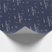 Navy Snowflake Weihnachten Geschenkpapier (Ecke)