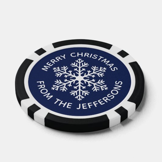 Navy Snowflake Weihnachts-Poker Chips (Einzeln)