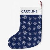 Navy Snowflake Weihnachts-Strumpf Kleiner Weihnachtsstrumpf (Rückseite)