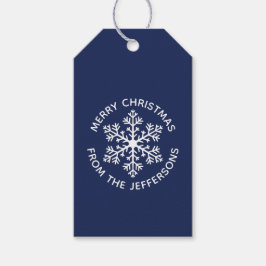 Navy Snowflake Weihnachtsgeschenke Tags Geschenkanhänger