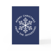 Navy Snowflake Weihnachtskarte