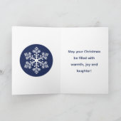 Navy Snowflake Weihnachtskarte Feiertagskarte (Innenseite)