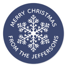 Navy Snowflake Weihnachtskleber