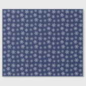 Navy Snowflake Wrapping Paper Geschenkpapier (Flach)