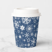 Navy Snowflake ZWEI Paper Cup Pappbecher (Rückseite)