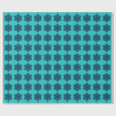 Navy Snowflakes Blue Green Wrapping Paper Geschenkpapier (Flach)
