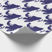 Navy-Snowmobiler Geschenkpapier (Ecke)