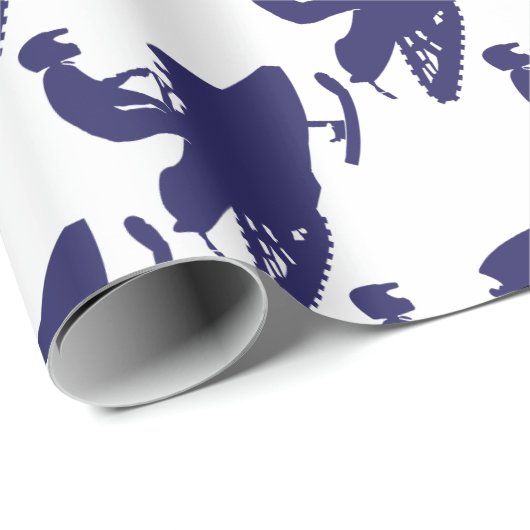 Navy-Snowmobiler Geschenkpapier (Rolleneckpunkt)