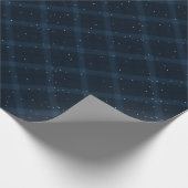 Navy Snowy Brushed Plaid Geschenkpapier (Ecke)