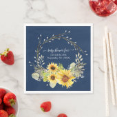 Navy Sonnenblume Pussy Willow Floral Baby Dusche Serviette (Beispiel)