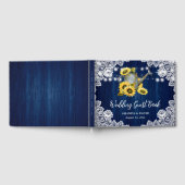 Navy Sonnenblumenwasser kann Lichter Hochzeiten Gästebuch (Voll)