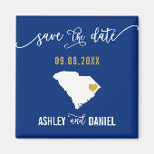 Navy South Carolina Hochzeit Speichern Sie die Dat Magnet (Vorne)