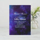 Navy Space. Nachtsterne. Modernes Brautparty Einladung (Stehend Vorderseite)