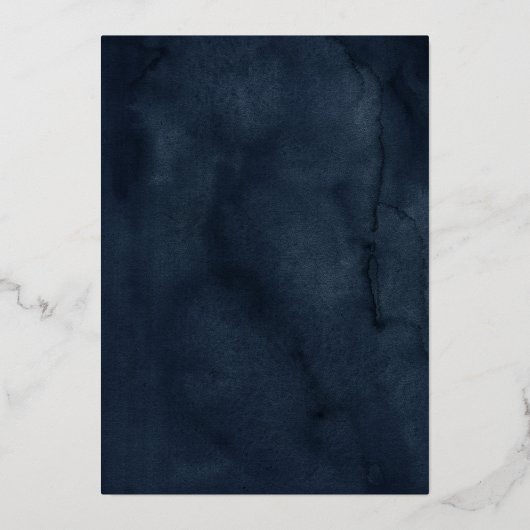 Navy Sparkle Gold Floral Butterfly Quinceanera Folieneinladung (Rückseite)