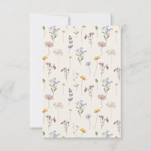 Navy Spring Wildblume Meadow Brautparty Dankeskarte (Rückseite)