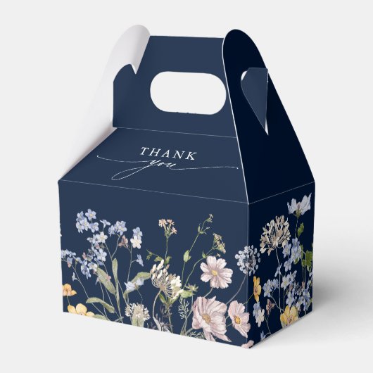 Navy Spring Wildblume Meadow Brautparty Geschenkschachtel (Vorderseite)