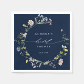 Navy Spring Wildblume Meadow Brautparty Serviette (Vorderseite)