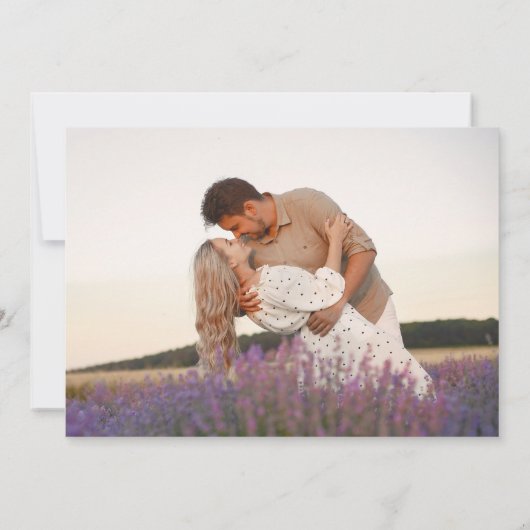 Navy Spring Wildblume Meadow Foto QR-Code Save The Date (Rückseite)