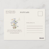 Navy Spring Wildblume Meadow Save the Date Postkarte (Rückseite)