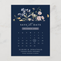 Navy Spring Wildblume Meadow Save the Date