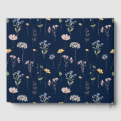 Navy Spring Wildblume Meadow Wedding Foto Gästebuch (Rückseite)