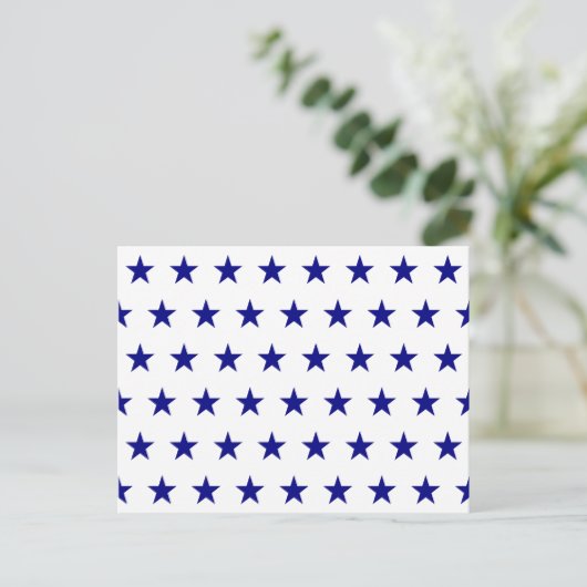 Navy Star Pattern Postkarte (Stehend Vorderseite)