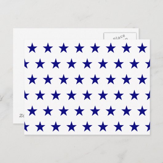 Navy Star Pattern Postkarte (Vorne/Hinten)