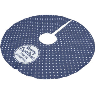 Navy Stars Weihnachtsbaumrock Polyester Weihnachtsbaumdecke