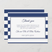 Navy Streifen danke Karte (Vorne/Hinten)