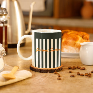 Navy Streifen   Das moderne Herrenmonogramm Kaffeetasse