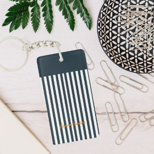 Navy-Streifen   Das moderne Monogramm für den Gent Schlüsselanhänger