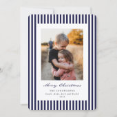 Navy-Streifen Frohe Weihnachten Flaches Foto (Vorderseite)