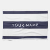 Navy Streifen mit Ihrem Namen Küchentücher (Horizontal)