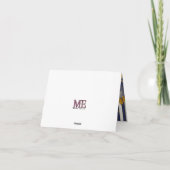 Navy Streifen und Sonnenblumen Danke Karte (Rückseite)