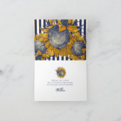 Navy Streifen und Sonnenblumen Danke Karte (Innenseite)