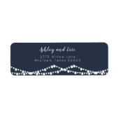 Navy String Lights Moderne Rücksendeadresse (Vorne)