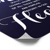 Navy String of Lights Gedächtniskerzensigne Hochze Poster (Ecke)