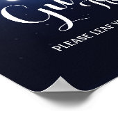 Navy String of lights guestbook Tree SIGN Poster (Ecke)