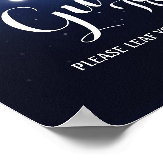 Navy String of lights guestbook Tree SIGN Poster (Ecke)