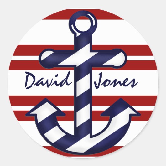 Navy Strip Anchor Stickers (Vorderseite)