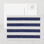 Navy Strip Fabric Postkarte (Vorne/Hinten)